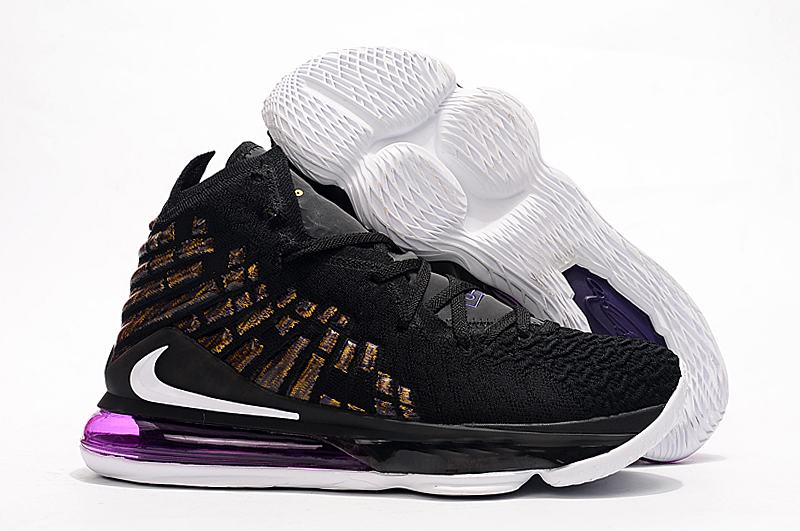 Nike Lebron James 17 Air Cushion Shoes Purple-Golden Dynasty